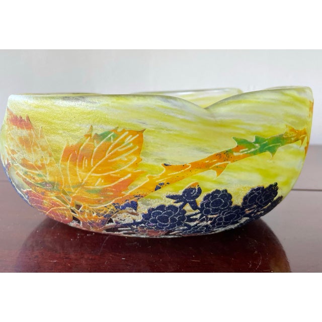 Art Nouveau Antique Daum Nancy Bowl, Signed For Sale - Image 3 of 8