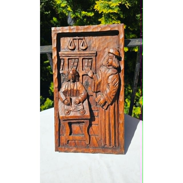 Art Deco Wooden Pharmacy Plaque with Carved Bas-Relief, 1920s For Sale - Image 9 of 9