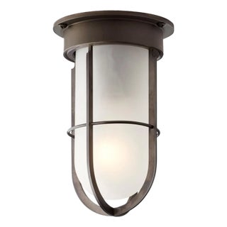 Tekna Docklight Ceiling Light With Dark Bronze Finish and Frosted Glass For Sale
