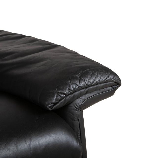 Animal Skin Lugano Leather Armchair in Black with Manual and Reclining Function from Erpo For Sale - Image 7 of 18