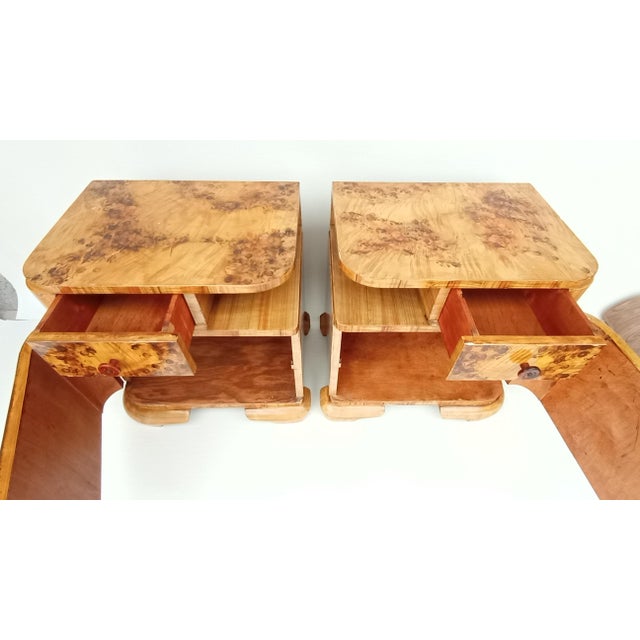 Art Deco Bedside Tables by Jindřich Halabala for Up Závody, 1940s, Set of 2 For Sale - Image 13 of 14