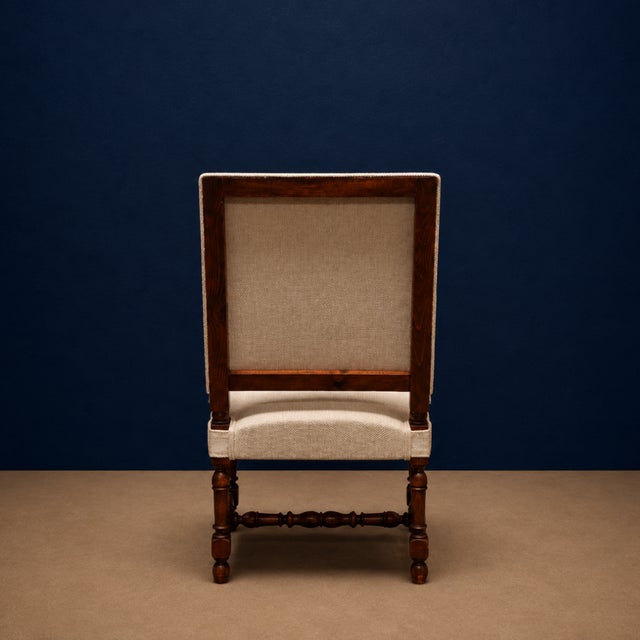 Mid 19th Century Louis XIII Style Carved Oak Fauteuil Armchair For Sale - Image 5 of 5