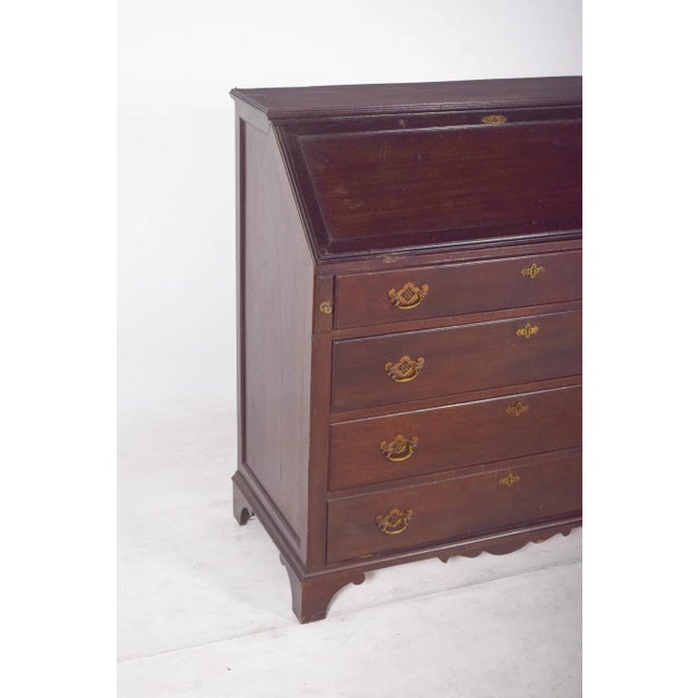 Antique Portuguese Paper Chest of Drawers in Dark Wood For Sale - Image 3 of 10