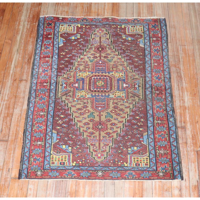 Early 20th Century Persian Serab Geometric Rug - 3'4" x 4'5" For Sale - Image 4 of 4