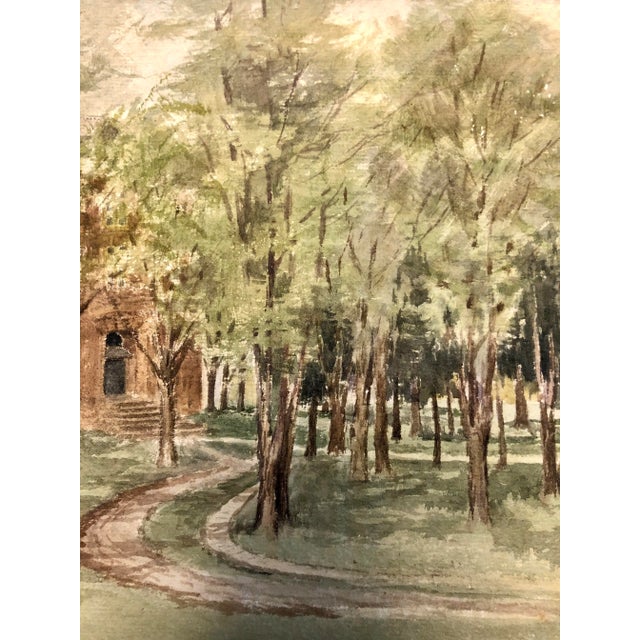 1900 - 1909 Watercolor 1906 ‘Country Lane’ Art by Realist E.Swain For Sale - Image 5 of 12