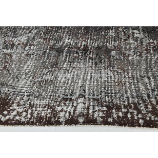 Black Vintage Wool Area Rug For Sale - Image 8 of 18