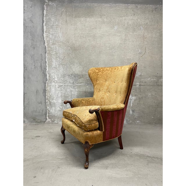Mid 20th Century Vintage Wingback Armchair For Sale - Image 5 of 14