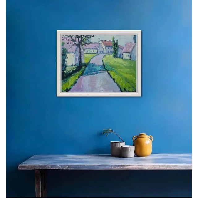 2020s Modern Art, Sunlight and Shadow Oil Landscape For Sale - Image 5 of 6