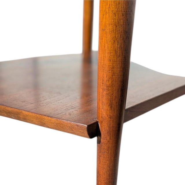 Lane Mid-Century Modern Walnut End Tables or Nightstands - A Pair, Oak For Sale - Image 9 of 17