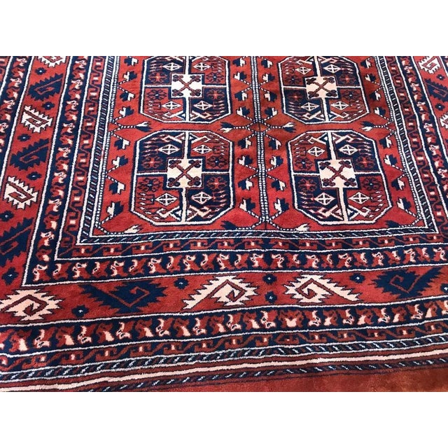Vintage Fine Turkmen Afghan Boukhara Design Rug For Sale - Image 4 of 16