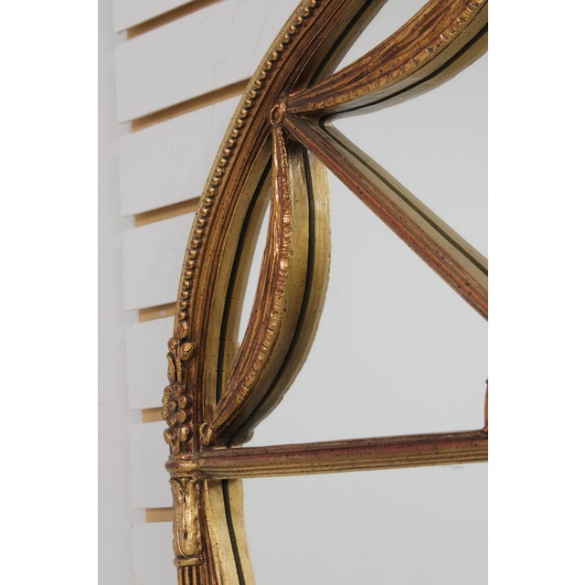 Gold Finish Arched Frame Decorator Mirror For Sale - Image 14 of 17