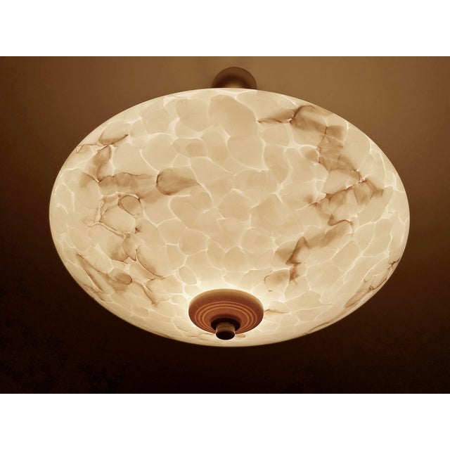 Art Deco Pendant Light in Ivory Marble Glass, 1930s For Sale - Image 13 of 18