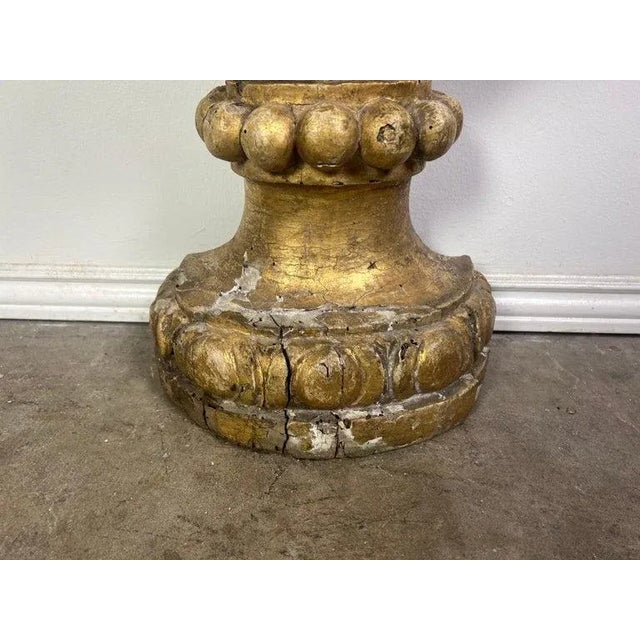 19th Century Italian Neoclassical Giltwood Hand-Carved Urn For Sale - Image 11 of 12