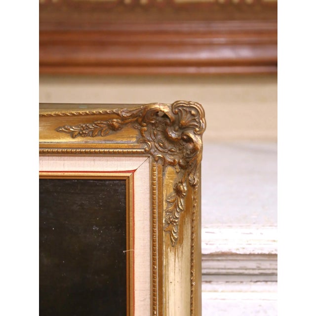 19th C. Italian Oil Painting of Holy Family With Saint John in Giltwood Frame For Sale - Image 4 of 9