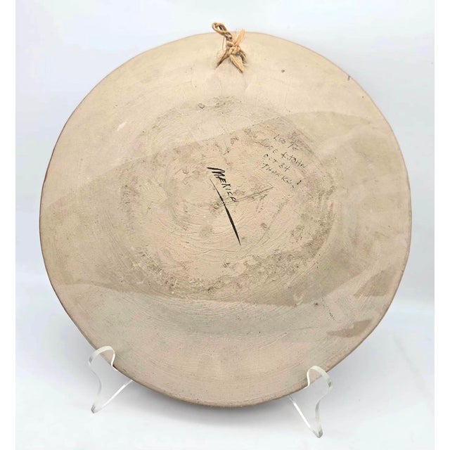 Mid 20th Century 1960s Tonalá Mexico Burnished Glaze Ceramic Decorative Plate For Sale - Image 5 of 13