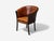Georgian Style, Distressed Brown Leather, Stained Wood, Arm or Occasional Chair, USA, 1960s A tub chair after Edwardian...