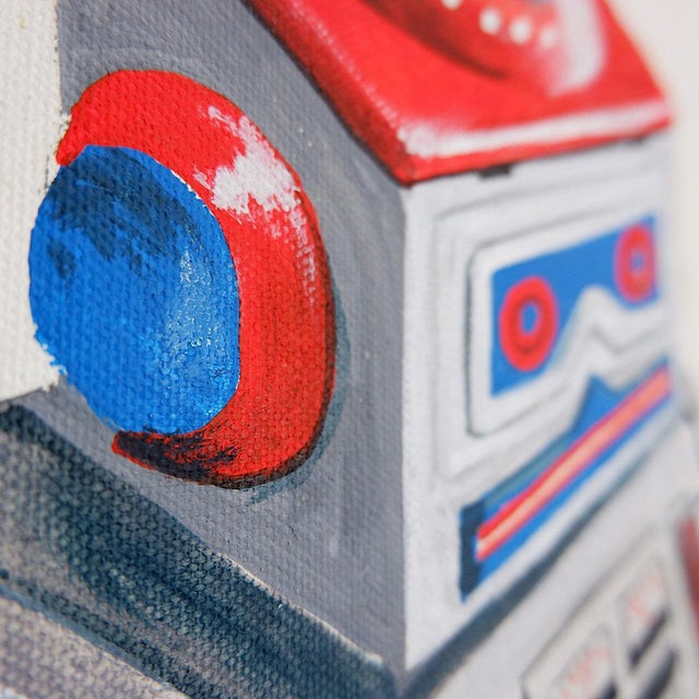 Textile Tarass, Robots, Paintings on Canvas, 2008, Set of 2 For Sale - Image 7 of 16