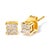 Immerse yourself in the elegance of these meticulously crafted stud earrings, each featuring a quartet of princess-cut...