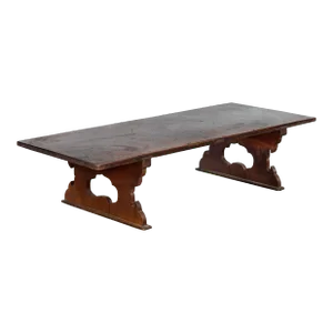Japanese Meiji Period Low Table with Recessed Legs and Open Carved Cutout Legs