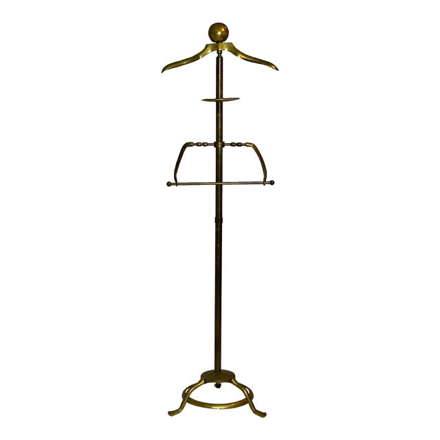 1960s Art Deco Solid Brass Clothing Valet Chairish