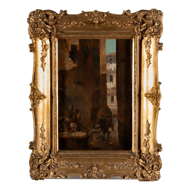 François Bonnet, Fish Market Scene, 1800s, Oil on Canvas For Sale