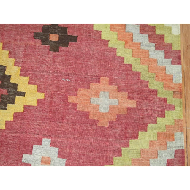 Square Vintage Turkish Kilim For Sale In New York - Image 6 of 6
