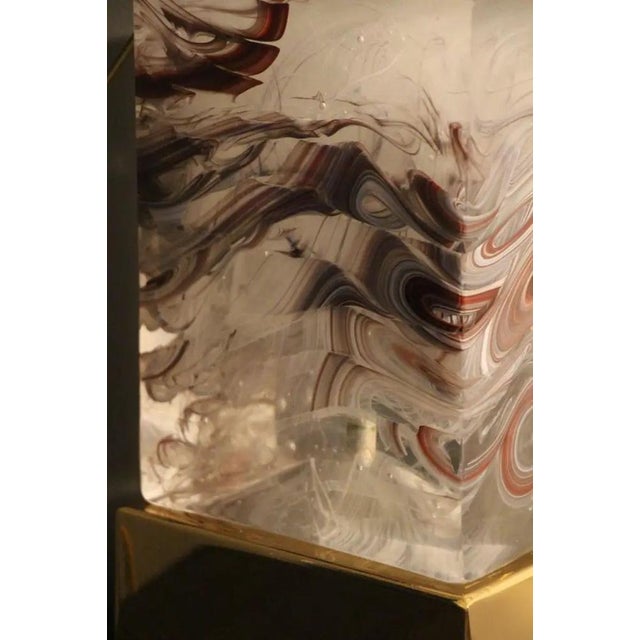 Murano Glass Block Table Lamps, 1990s, Set of 2 For Sale - Image 3 of 18