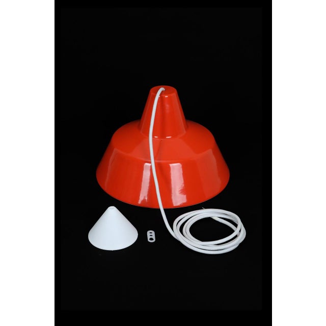 Industrial Enamel Pendant Lamp by Axel Wedel Madsen for Louis Poulsen, 1970s For Sale - Image 10 of 13