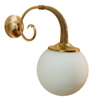 Brass Wall Light with Glass Sphere