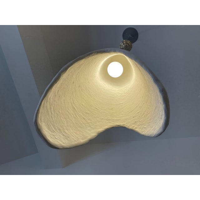 Organic Oversized Cone Pendant in French Plaster For Sale - Image 9 of 17