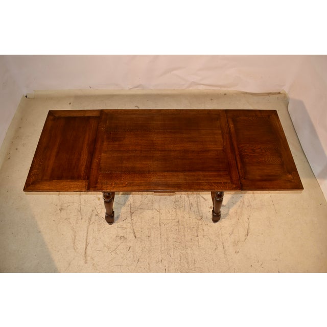 Brown French Oak Draw-Leaf Table, Circa 1900 For Sale - Image 8 of 9