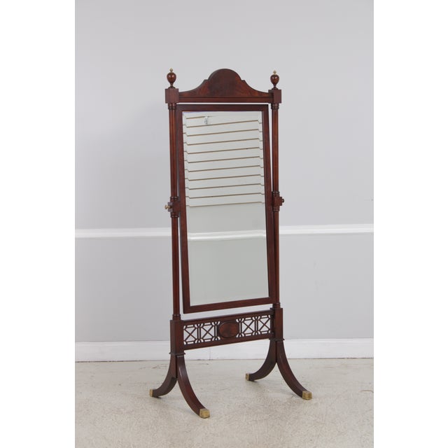Traditional Henkel Harris Mahogany Cheval Dressing Mirror For Sale - Image 3 of 14