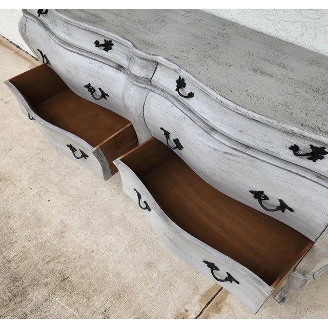 Antique French Serpentine Dresser Distressed For Sale - Image 14 of 18