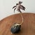 Metal Vintage Copper and Brass Palm Tree Sculpture Mounted on Lava Rock Base For Sale - Image 7 of 12