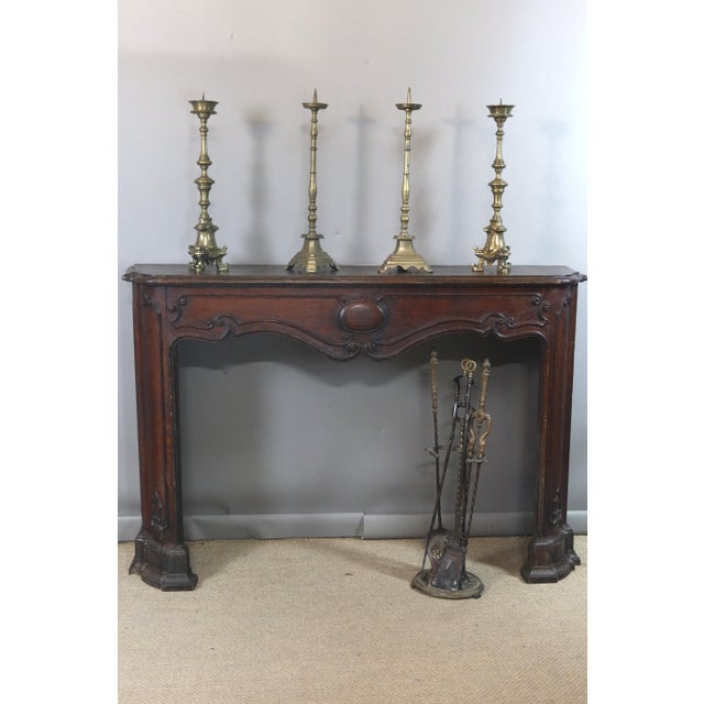 Brown Oak Fireplace, 19th Century For Sale - Image 8 of 11