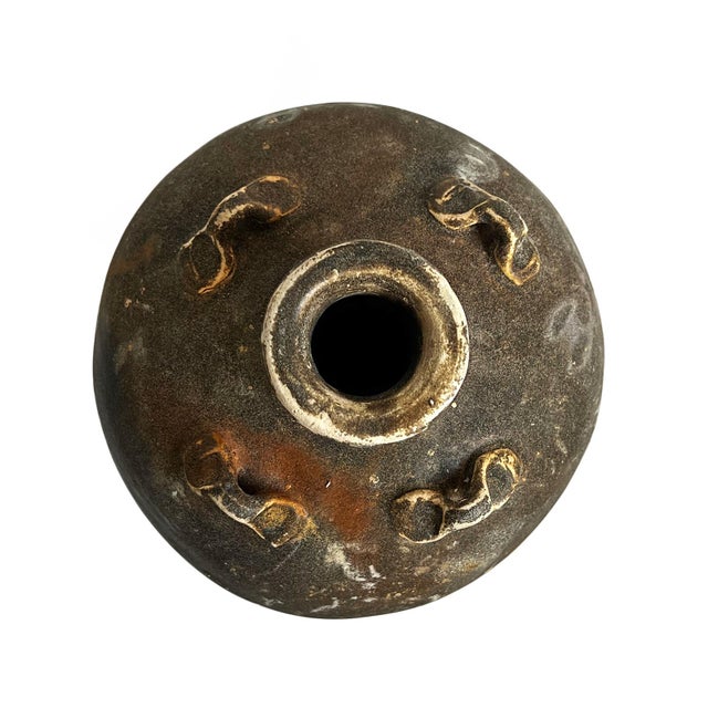 Rustic Antique Asian Earthware Pot For Sale - Image 3 of 6
