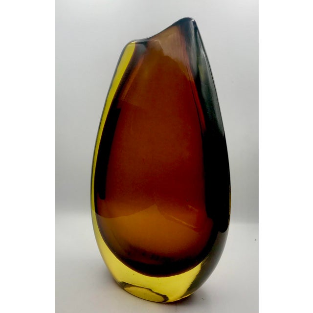 1950s Flavio Poli for Seguso Vetri D’Arte Model 12431 Sommerso Teardrop Vase For Sale - Image 5 of 11