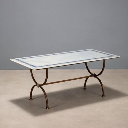 Italian Center Table in Bronze with Stone Top For Sale - Image 11 of 11