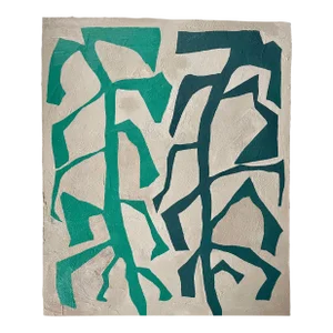 2024 "Efficace" Abstract Minimalist Botanical Painting on Canvas by r.k. Red