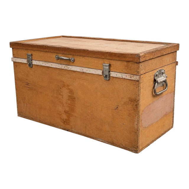 Vintage Industrial Birch Plywood Tool Chest For Sale