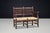 French Patinated Beech and Rush 2-Seat Bench, France, 1950s For Sale - Image 9 of 11