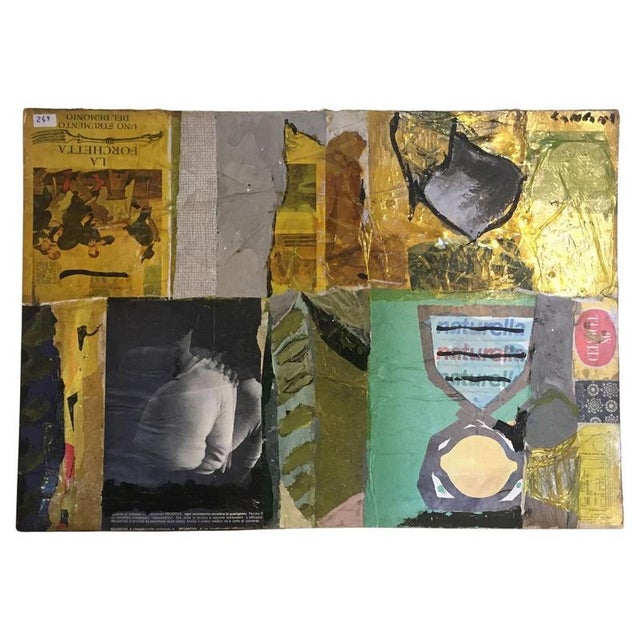 Ermete Lancini, Abstract Collage, 1960s, Mixed Media For Sale - Image 17 of 17