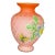 Antique Victorian Pink Satin Art Glass Vase Coralene Floral Bee Butterfly 6” For Sale