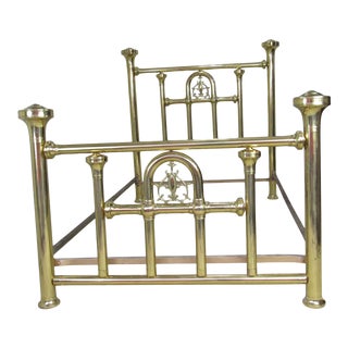 Vintage Hollywood Regency Brass Full Size Bedframe For Sale