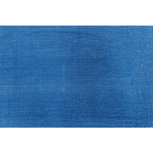 Doris Leslie Blau Vintage Indian Dhurrie Light Blue Flatweave Cotton Rug For Sale - Image 4 of 6