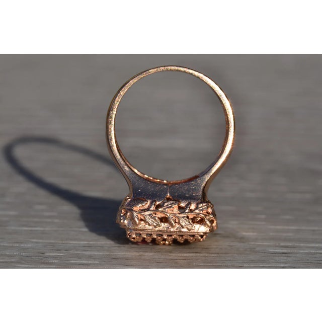 The Clatsop: Ladies Antique Rose Gold and Garnet Cocktail Ring For Sale - Image 11 of 12