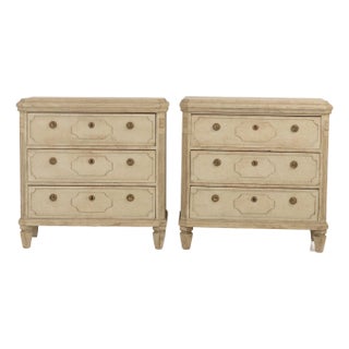 Gustavian Style Pine Chests of Drawers - A Pair For Sale