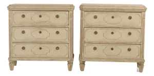 Gustavian Style Pine Chests of Drawers - A Pair