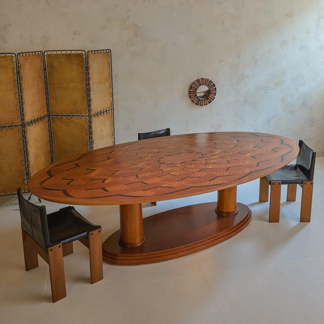1980s Rare Italian Oval Dining Table Attributed to Paolo Portoghesi For Sale - Image 5 of 13