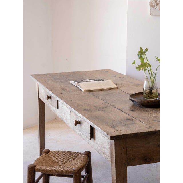 Wood Antique French Table in Oak, 1800s For Sale - Image 7 of 9